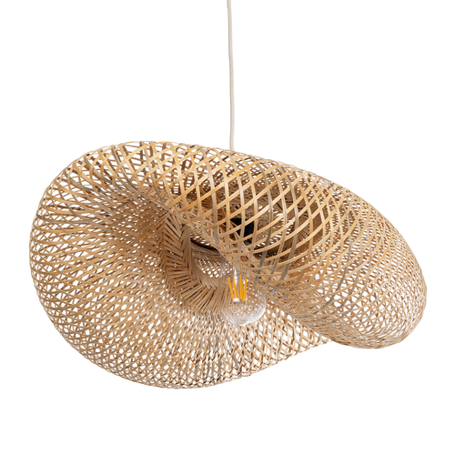 GLOBOSTAR® MEXICO 00719 Boho Κρεμαστό Φωτιστικό Οροφής με Ντουί 1 x E27 AC 220-240V IP20 - Μπεζ - Μ65 x Π46 x Υ30cm