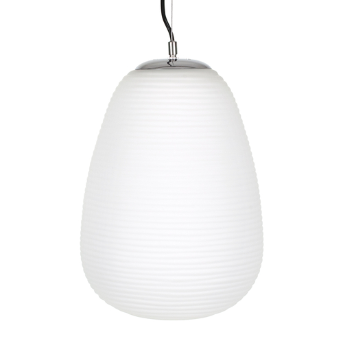 GLOBOSTAR® FREYA 00745 Μοντέρνο Κρεμαστό Φωτιστικό Οροφής με Ντουί 1 x E27 AC 220-240V IP20 - Λευκό & Ασημί - Μ24 x Π24 x Υ35cm