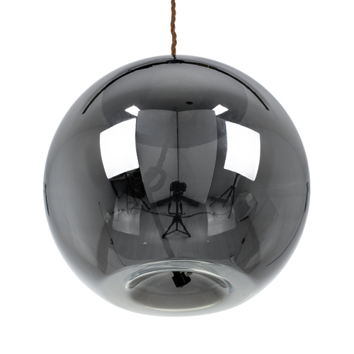 GLOBOSTAR® ΑΧΤΟΝ 00749 Μοντέρνο Κρεμαστό Φωτιστικό Οροφής LED 7W 500lm 180° AC 220-240V IP20 Θερμό Λευκό 2700K - Sanan SMD Chip - Μαύρο & Μαύρο Φιμέ - Μ30 x Π30 x Υ30cm - 2 Χρόνια Εγγύηση