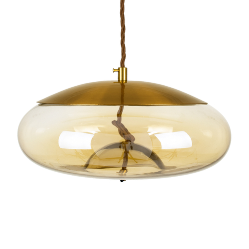 GLOBOSTAR® ΑΧΤΟΝ 00750 Μοντέρνο Κρεμαστό Φωτιστικό Οροφής LED 7W 500lm 180° AC 220-240V IP20 Θερμό Λευκό 2700K - Sanan SMD Chip - Μελί & Χρυσό - Μ30 x Π30 x Υ15cm - 2 Χρόνια Εγγύηση