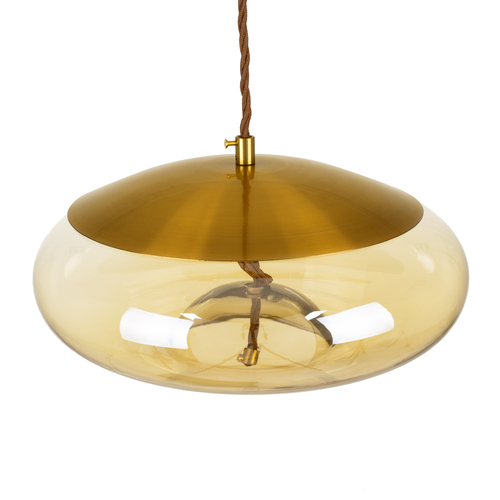 GLOBOSTAR® ΑΧΤΟΝ 00750 Μοντέρνο Κρεμαστό Φωτιστικό Οροφής LED 7W 500lm 180° AC 220-240V IP20 Θερμό Λευκό 2700K - Sanan SMD Chip - Μελί & Χρυσό - Μ30 x Π30 x Υ15cm - 2 Χρόνια Εγγύηση