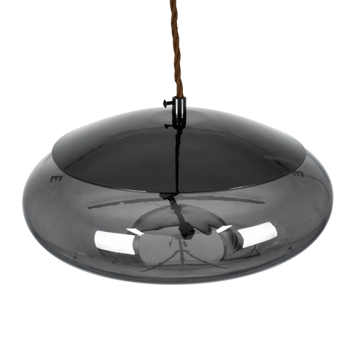 GLOBOSTAR® AXTON 00751 Μοντέρνο Κρεμαστό Φωτιστικό Οροφής LED 5W 500lm 180° AC 220-240V IP20 Θερμό Λευκό 2700K - Sanan SMD Chip - Μαύρο & Μαύρο Φιμέ - Μ30 x Π30 x Υ15cm - 2 Xρόνια Εγγύηση