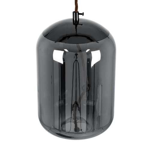 GLOBOSTAR® ΑΧΤΟΝ 00753 Μοντέρνο Κρεμαστό Φωτιστικό Οροφής LED 7W 500lm 180° AC 220-240V IP20 Θερμό Λευκό 2700K - Sanan SMD Chip - Μαύρο & Μαύρο Φιμέ - Μ18 x Π18 x Υ18cm - 2 Χρόνια Εγγύηση