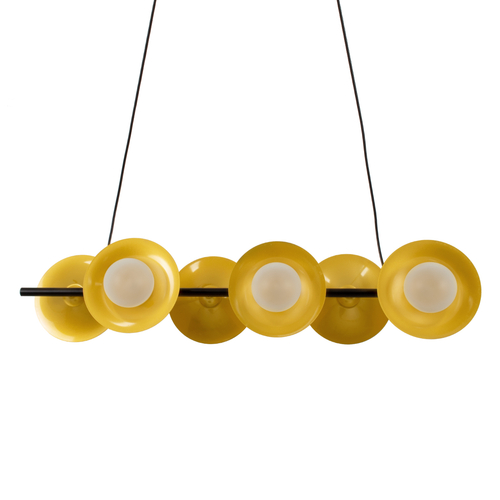 GLOBOSTAR® JOLIET 00783 Μοντέρνο Κρεμαστό Φωτιστικό Οροφής με Ντουί 6 x G9 AC 220-240V IP20 - Μαύρο & Χρυσό - Μ95 x Π28 x Υ20cm