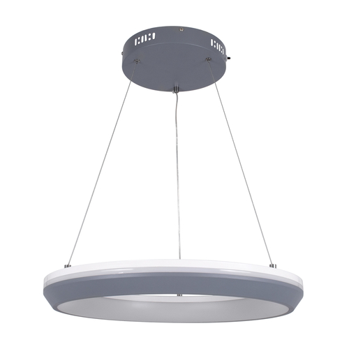 GLOBOSTAR® MELINA 61045 Μοντέρνο Κρεμαστό Φωτιστικό Οροφής LED 55W 6376lm 120° AC 220-240V IP20 Ρυθμιζόμενο Λευκό CCT με Χειριστήριο από 2700K έως 6000K Dimmable - Lumileds SMD Chip - Γκρι & Λευκό - Μ48 x Π48 x Υ6.5cm - 3 Χρόνια Εγγύηση