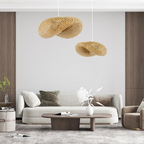 GLOBOSTAR® MEXICO 00718 Boho Κρεμαστό Φωτιστικό Οροφής με Ντουί 1 x E27 AC 220-240V IP20 - Μπεζ - Μ40 x Π30 x Υ18cm