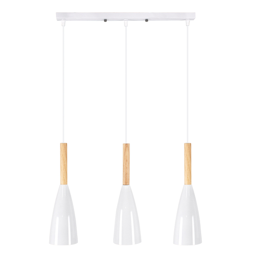 GLOBOSTAR® DILLON 00631 Μοντέρνο Κρεμαστό Φωτιστικό Οροφής με Ντουί 3 x E27 AC 220-240V IP20 - Λευκό & Μπεζ - Μ54 x Π14 x Υ130cm