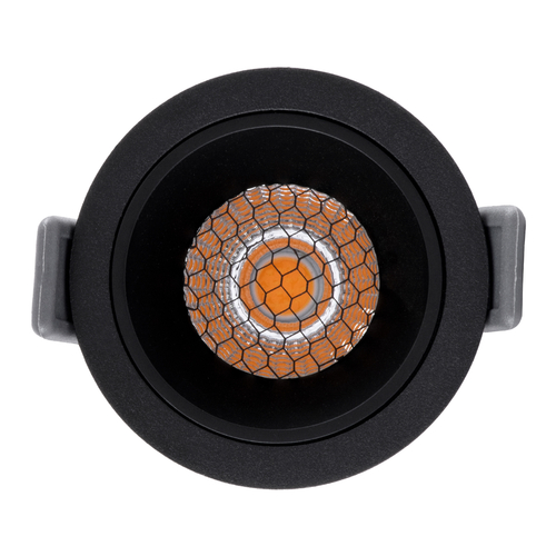 GLOBOSTAR® PLUTO-S 60251 Χωνευτό Downlight Σποτ με Honeycomb Anti Glare Reflector LED 7W 875lm 38° AC 220-240V IP20 Θερμό Λευκό 2700K - Bridgelux COB Chip & TÜV SÜD Driver - Μαύρο Ματ - Μ6.4 x Π6.4 x Υ4.9cm / Q5.5cm - 5 Χρόνια Εγγύηση