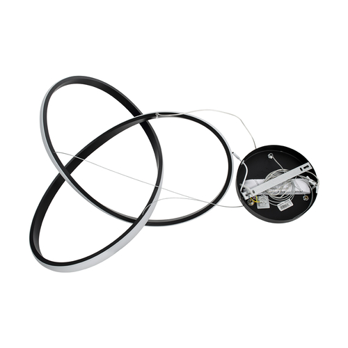 GLOBOSTAR® DEXTER 61049 Μοντέρνο Κρεμαστό Φωτιστικό Οροφής LED 72W 8064lm 300° AC 220-240V IP20 Ρυθμιζόμενο Λευκό CCT με Χειριστήριο από 2700K έως 6000K Dimmable - Lumileds SMD Chip - Μαύρο Ματ - Μ56 x Π56 x Υ14cm - 3 Χρόνια Εγγύηση