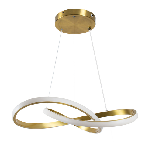 GLOBOSTAR® DEXTER 61051 Μοντέρνο Κρεμαστό Φωτιστικό Οροφής LED 72W 8064lm 300° AC 220-240V IP20 Ρυθμιζόμενο Λευκό CCT με Χειριστήριο από 2700K έως 6000K Dimmable - Lumileds SMD Chip - Χρυσό Βούρτσας - Μ56 x Π56 x Υ14cm - 3 Χρόνια Εγγύηση