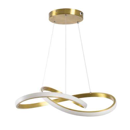 GLOBOSTAR® DEXTER 61051 Μοντέρνο Κρεμαστό Φωτιστικό Οροφής LED 72W 8064lm 300° AC 220-240V IP20 Ρυθμιζόμενο Λευκό CCT με Χειριστήριο από 2700K έως 6000K Dimmable - Lumileds SMD Chip - Χρυσό Βούρτσας - Μ56 x Π56 x Υ14cm - 3 Χρόνια Εγγύηση