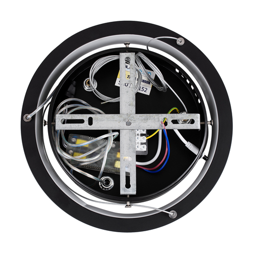 GLOBOSTAR® NEMESIS 61152 Μοντέρνο Κρεμαστό Φωτιστικό Οροφής LED 20W 2356lm 360° AC 220-240V IP20 Ρυθμιζόμενο Λευκό CCT με Χειριστήριο από 2700K έως 6000K Dimmable - Lumileds SMD Chip - Μαυρό Ματ - Μ25 x Π25 x Υ4cm - 3 Χρόνια Εγγύηση