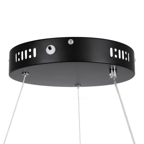 GLOBOSTAR® NEMESIS 61158 Μοντέρνο Κρεμαστό Φωτιστικό Οροφής LED 45W 5230lm 360° AC 220-240V IP20 Ρυθμιζόμενο Λευκό CCT με Χειριστήριο από 2700K έως 6000K Dimmable - Lumileds SMD Chip - Μαύρο Ματ - Μ60 x Π60 x Υ4cm - 3 Χρόνια Εγγύηση