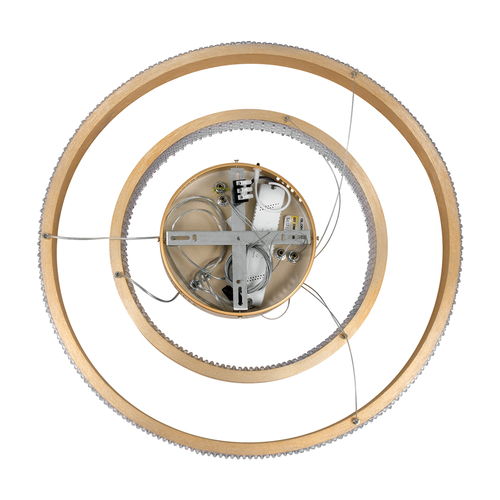 GLOBOSTAR® DIAMOND DUO 61151-DECO Μοντέρνο Κρεμαστό Φωτιστικό Οροφής LED 75W 8743lm 360° AC 220-240V IP20 Ρυθμιζόμενο Λευκό CCT με Χειριστήριο από 2700K έως 6000K Dimmable - Lumileds SMD Chip - Χρυσό Βούρτσας - Μ60 x Π60 x Υ60cm - 3 Χρόνια Εγγύηση