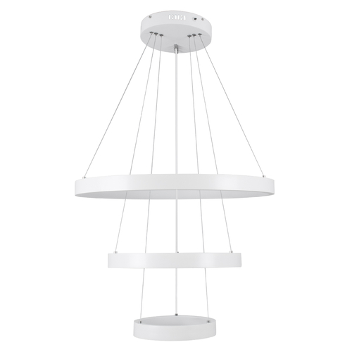 GLOBOSTAR® NEMESIS TRIO 61168-DECO Μοντέρνο Κρεμαστό Φωτιστικό Οροφής LED 100W 12123lm 360° AC 220-240V IP20 Ρυθμιζόμενο Λευκό CCT με Χειριστήριο από 2700K έως 6000K Dimmable - Lumileds SMD Chip - Λευκό Ματ - Μ60 x Π60 x Υ60cm - 3 Χρόνια Εγγύηση
