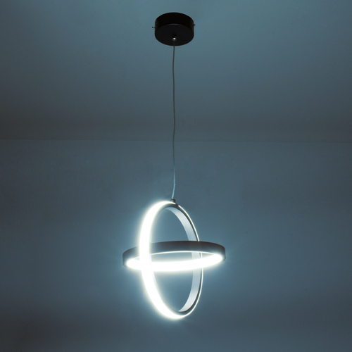 GLOBOSTAR® ALICE 61055 Μοντέρνο Κρεμαστό Φωτιστικό Οροφής LED 20W 2400lm 300° AC 220-240V IP20 Ρυθμιζόμενο Λευκό CCT με On/Off 2700K/4500K/6000K - Lumileds SMD Chip - Μαύρο Ματ - Μ25 x Π22 x Υ25cm - 3 Χρόνια Εγγύηση