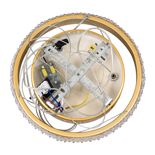 GLOBOSTAR® DIAMOND 61127 Μοντέρνο Κρεμαστό Φωτιστικό Οροφής LED 20W 2356lm 360° AC 220-240V IP20 Ρυθμιζόμενο Λευκό CCT με Χειριστήριο από 2700K έως 6000K Dimmable - Lumileds SMD Chip - Χρυσό Βούρτσας - Μ25 x Π25 x Υ3cm - 3 Χρόνια Εγγύηση