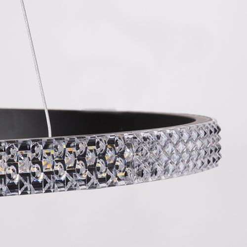 GLOBOSTAR® DIAMOND 61128 Μοντέρνο Κρεμαστό Φωτιστικό Οροφής LED 30W 3513lm 360° AC 220-240V IP20 Ρυθμιζόμενο Λευκό CCT με Χειριστήριο από 2700K έως 6000K Dimmable - Lumileds SMD Chip - Μαύρο Ματ - Μ40 x Π40 x Υ3cm - 3 Χρόνια Εγγύηση