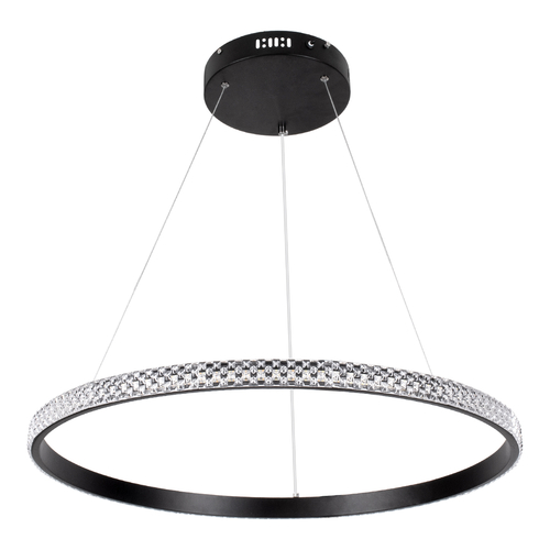 GLOBOSTAR® DIAMOND 61130 Μοντέρνο Κρεμαστό Φωτιστικό Οροφής LED 45W 5230lm 360° AC 220-240V IP20 Ρυθμιζόμενο Λευκό CCT με Χειριστήριο από 2700K έως 6000K Dimmable - Lumileds SMD Chip - Μαυρό Ματ - Μ60 x Π60 x Υ3cm - 3 Χρόνια Εγγύηση