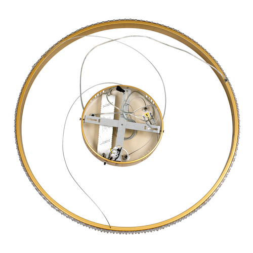 GLOBOSTAR® DIAMOND 61131 Μοντέρνο Κρεμαστό Φωτιστικό Οροφής LED 45W 5230lm 360° AC 220-240V IP20 Ρυθμιζόμενο Λευκό CCT με Χειριστήριο από 2700K έως 6000K Dimmable - Lumileds SMD Chip - Χρυσό Βούρτσας - Μ60 x Π60 x Υ3cm - 3 Χρόνια Εγγύηση