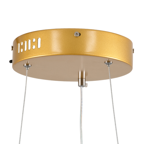 GLOBOSTAR® DIAMOND 61133 Μοντέρνο Κρεμαστό Φωτιστικό Οροφής LED 67W 7689lm 360° AC 220-240V IP20 Ρυθμιζόμενο Λευκό CCT με Χειριστήριο από 2700K έως 6000K Dimmable - Lumileds SMD Chip - Χρυσό Βούρτσας - Μ80 x Π80 x Υ3cm - 3 Χρόνια Εγγύηση