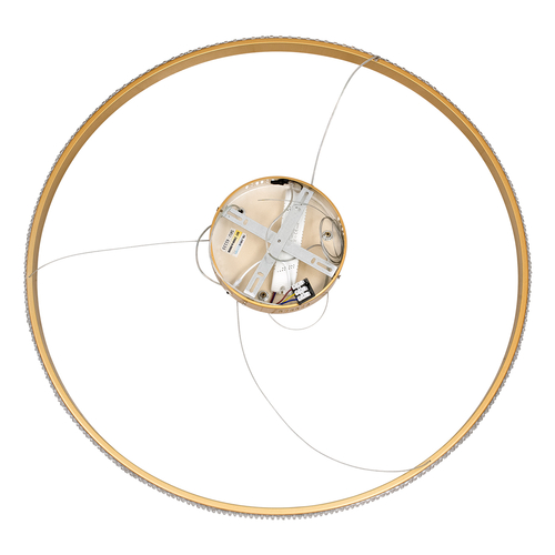 GLOBOSTAR® DIAMOND 61133 Μοντέρνο Κρεμαστό Φωτιστικό Οροφής LED 67W 7689lm 360° AC 220-240V IP20 Ρυθμιζόμενο Λευκό CCT με Χειριστήριο από 2700K έως 6000K Dimmable - Lumileds SMD Chip - Χρυσό Βούρτσας - Μ80 x Π80 x Υ3cm - 3 Χρόνια Εγγύηση