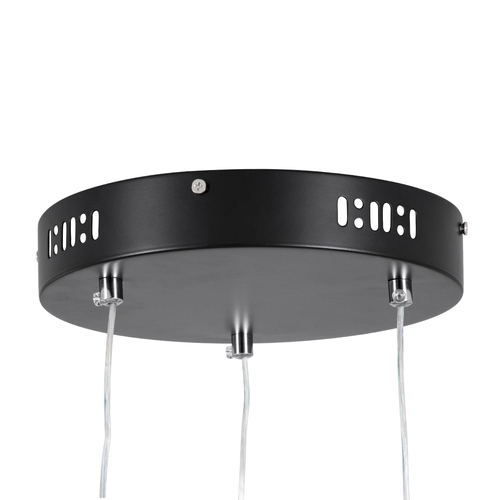 GLOBOSTAR® DIAMOND TRIO 61142 Μοντέρνο Κρεμαστό Φωτιστικό Οροφής LED 100W 12123lm 360° AC 220-240V IP20 Ρυθμιζόμενο Λευκό CCT με Χειριστήριο από 2700K έως 6000K Dimmable - Lumileds SMD Chip - Μαυρό Ματ - Μ110 x Π110 x Υ60cm - 3 Χρόνια Εγγύηση