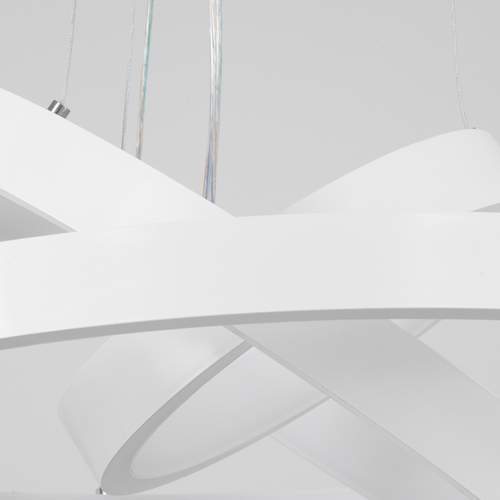 GLOBOSTAR® NEMESIS TRIO 61168 Μοντέρνο Κρεμαστό Φωτιστικό Οροφής LED 100W 12123lm 360° AC 220-240V IP20 Ρυθμιζόμενο Λευκό CCT με Χειριστήριο από 2700K έως 6000K Dimmable - Lumileds SMD Chip - Λευκό Ματ - Μ60 x Π60 x Υ60cm - 3 Χρόνια Εγγύηση