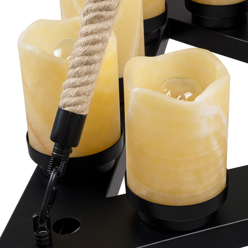 GLOBOSTAR® DOME 10001021 Vintage Κρεμαστό Φωτιστικό Οροφής με Ντουί 9 x E27 AC 220-240V IP20 - Μπεζ & Μαύρο - Μ68 x Π60 x Υ50cm