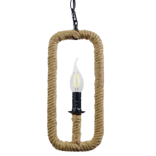 GLOBOSTAR® LINDELL 10001110 Vintage Κρεμαστό Φωτιστικό Οροφής με Ντουί 1 x E14 AC 220-240V IP20 - Μπεζ & Μαύρο - Μ18 x Π18 x Υ33cm