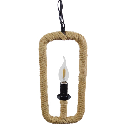 GLOBOSTAR® LINDELL 10001110 Vintage Κρεμαστό Φωτιστικό Οροφής με Ντουί 1 x E14 AC 220-240V IP20 - Μπεζ & Μαύρο - Μ18 x Π18 x Υ33cm