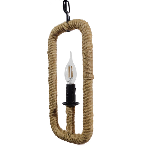 GLOBOSTAR® LINDELL 10001110 Vintage Κρεμαστό Φωτιστικό Οροφής με Ντουί 1 x E14 AC 220-240V IP20 - Μπεζ & Μαύρο - Μ18 x Π18 x Υ33cm