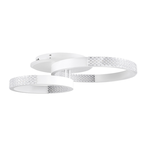 GLOBOSTAR® DIAMOND 61112 Μοντέρνο Φωτιστικό Οροφής LED 67W 8078lm 360° AC 220-240V IP20 Ρυθμιζόμενο Λευκό CCT με Χειριστήριο από 2700K έως 6000K Dimmable - Lumileds SMD Chip - Λευκό Ματ - Μ60 x Π40 x Υ14cm - 3 Χρόνια Εγγύηση