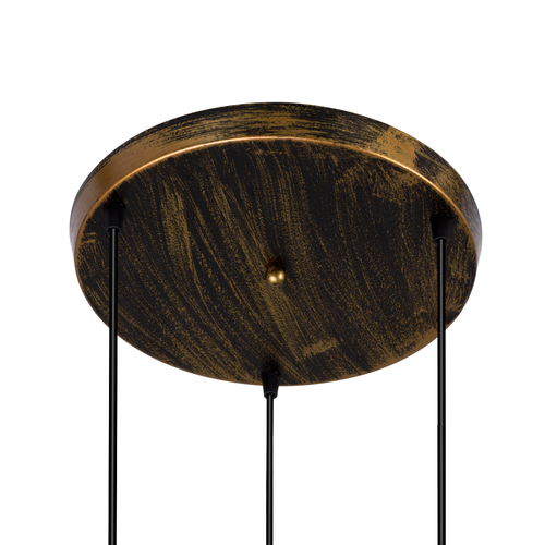 GLOBOSTAR® TRIANGLE 00619 Μοντέρνο Κρεμαστό Φωτιστικό Οροφής με Ντουί 3 x E27 AC 220-240V IP20 - Μπρούτζινο - Μ49 x Π49 x Y130cm