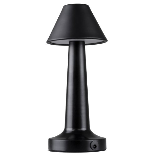 GloboStar® MOLLY 76515 Επαναφορτιζόμενο Επιτραπέζιο Φωτιστικό Πορτατίφ LED 1.5W 105lm 120° DC 5V IP44 Θερμό Λευκό 2700K Dimmable Μαύρο Αλουμίνιο - Μ10 x Π10 x Υ23cm - 2 Xρόνια Εγγύηση