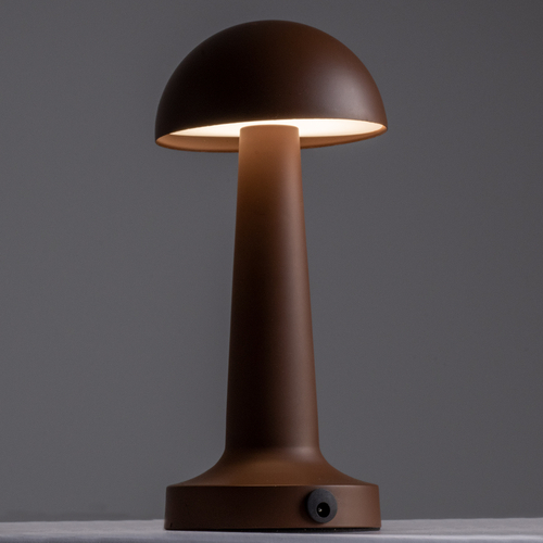 GloboStar® COCO 76513 Επαναφορτιζόμενο Επιτραπέζιο Φωτιστικό Πορτατίφ LED 1.5W 105lm 120° DC 5V IP44 Θερμό Λευκό 2700K Dimmable Καφέ Αλουμίνιο - Μ10 x Π10 x Υ22cm - 2 Xρόνια Εγγύηση