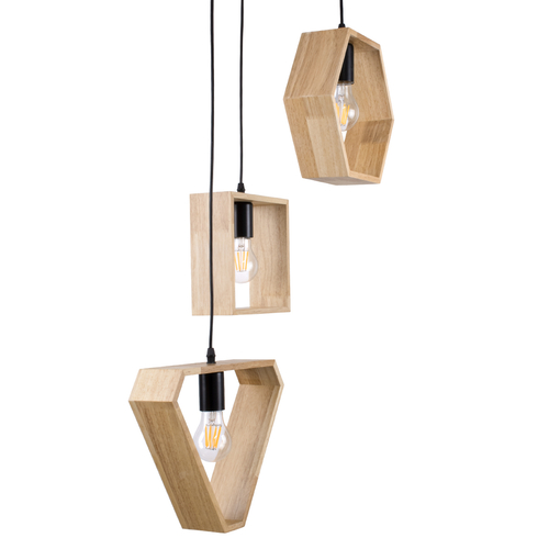 GLOBOSTAR® ELISE 00683 Μοντέρνο Κρεμαστό Φωτιστικό Οροφής με Ντουί 3 x E27 AC 220-240V IP20 - Μπεζ & Μαύρο - Μ55 x Π55 x Υ130cm