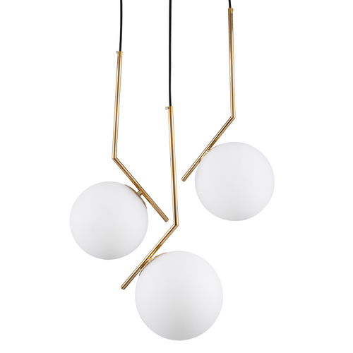 GLOBOSTAR® MONROE 00953 Μοντέρνο Κρεμαστό Φωτιστικό Οροφής με Ντουί 3 x E27 AC 220-240V IP20 - Χρυσό & Λευκό - Μ60 x Π60 x Υ50cm