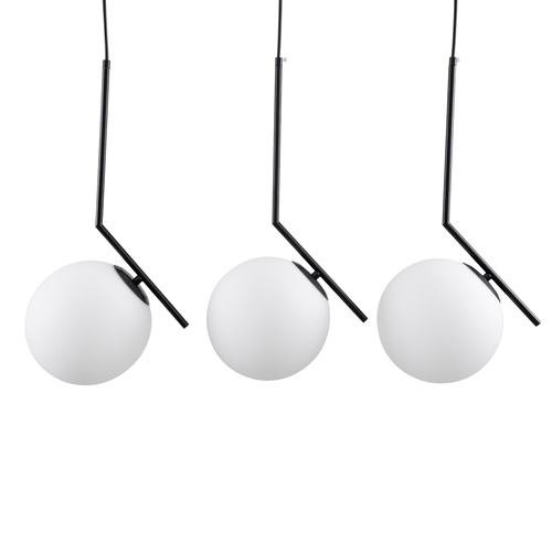 GLOBOSTAR® MONROE 00954 Μοντέρνο Κρεμαστό Φωτιστικό Οροφής με Ντουί 3 x E27 AC 220-240V IP20 - Μαύρο & Λευκό - Μ74 x Π25 x Υ50cm