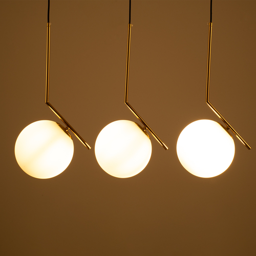 GLOBOSTAR® MONROE 00955 Μοντέρνο Κρεμαστό Φωτιστικό Οροφής με Ντουί 3 x E27 AC 220-240V IP20 - Χρυσό & Λευκό - Μ74 x Π25 x Υ50cm