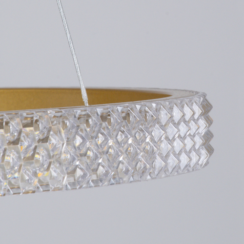 GLOBOSTAR® DIAMOND TRIO 61139-DECO Μοντέρνο Κρεμαστό Φωτιστικό Οροφής LED 120W 14723lm 360° AC 220-240V IP20 Ρυθμιζόμενο Λευκό CCT με Χειριστήριο από 2700K έως 6000K Dimmable - Lumileds SMD Chip - Χρυσό Βούρτσας - Μ80 x Π80 x Υ80cm - 3 Χρόνια Εγγύηση