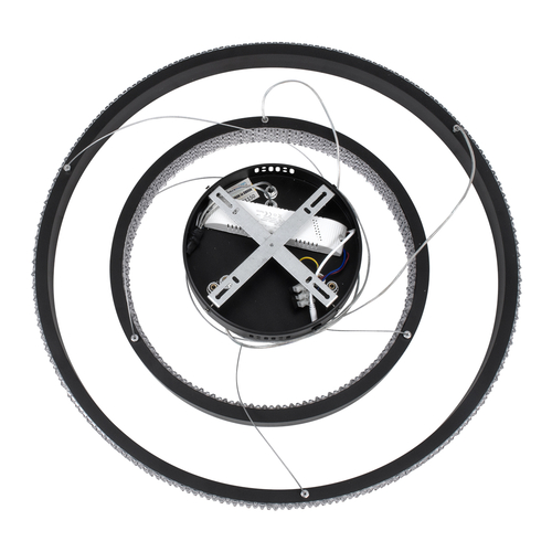 GLOBOSTAR® DIAMOND DUO 61150 Μοντέρνο Κρεμαστό Φωτιστικό Οροφής LED 75W 8743lm 360° AC 220-240V IP20 Ρυθμιζόμενο Λευκό CCT με Χειριστήριο από 2700K έως 6000K Dimmable - Lumileds SMD Chip - Μαυρό Ματ - Μ60 x Π60 x Υ60cm - 3 Χρόνια Εγγύηση