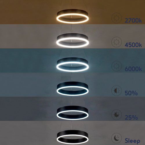 GLOBOSTAR® VENOM 61182 Μοντέρνο Κρεμαστό Φωτιστικό Οροφής LED 75W 8818lm 120° AC 220-240V IP20 Ρυθμιζόμενο Λευκό CCT με Χειριστήριο από 2700K έως 6000K Dimmable - Lumileds SMD Chip - Μαύρο Ματ - Μ100 x Π100 x Υ6.5cm - 3 Χρόνια Εγγύηση