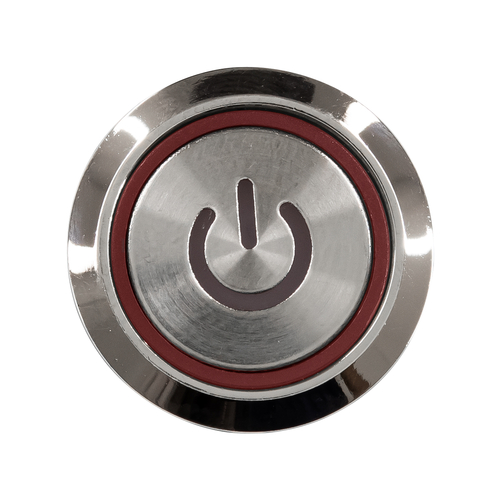 GLOBOSTAR® BUTTON 70786 Φωτιζόμενος Χωνευτός Διακόπτης Push On LED DC 12V 1 x 3A 690W Max Αδιάβροχο IP65 Κόκκινο - Μ1.8 x Π1.8 x Υ2cm