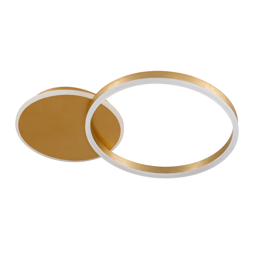 GLOBOSTAR® VENOM 61119 Μοντέρνο Φωτιστικό Οροφής LED 45W 5445lm 360° AC 220-240V IP20 Ρυθμιζόμενο Λευκό CCT με Χειριστήριο από 2700K έως 6000K Dimmable - Lumileds SMD Chip - Χρυσό Βούρτσας - Μ60 x Π40 x Υ7.5cm - 3 Χρόνια Εγγύηση