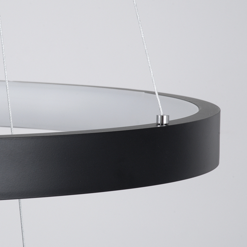 GLOBOSTAR® NEMESIS TRIO 61170-DECO Μοντέρνο Κρεμαστό Φωτιστικό Οροφής LED 120W 14723lm 360° AC 220-240V IP20 Ρυθμιζόμενο Λευκό CCT με Χειριστήριο από 2700K έως 6000K Dimmable - Lumileds SMD Chip - Μαύρο Ματ - Μ80 x Π80 x Υ80cm - 3 Χρόνια Εγγύηση