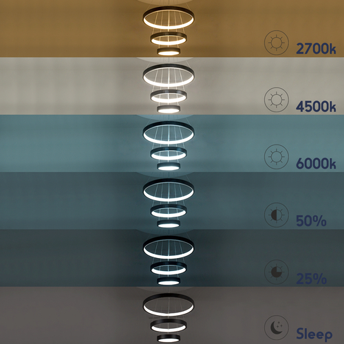 GLOBOSTAR® NEMESIS TRIO 61172-DECO Μοντέρνο Κρεμαστό Φωτιστικό Οροφής LED 120W 14723lm 360° AC 220-240V IP20 Ρυθμιζόμενο Λευκό CCT με Χειριστήριο από 2700K έως 6000K Dimmable - Lumileds SMD Chip - Χρυσό Βούρτσας - Μ80 x Π80 x Υ80cm - 3 Χρόνια Εγγύηση