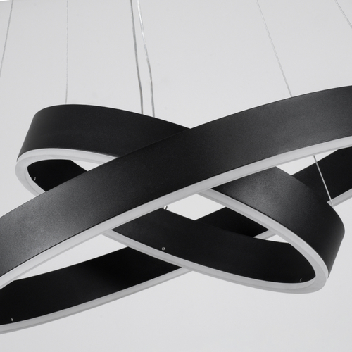 kelvo® VENOM 61185 Μοντέρνο Κρεμαστό Φωτιστικό Οροφής LED 75W 8818lm 120° AC 220-240V IP20 Ρυθμιζόμενο Λευκό CCT με Χειριστήριο από 2700K έως 6000K Dimmable - Lumileds SMD Chip - Μαύρο Ματ - Μ60 x Π60 x Υ40cm - 3 Χρόνια Εγγύηση