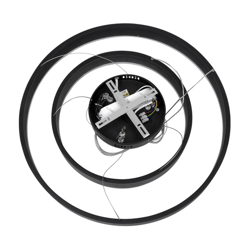 kelvo® VENOM 61185 Μοντέρνο Κρεμαστό Φωτιστικό Οροφής LED 75W 8818lm 120° AC 220-240V IP20 Ρυθμιζόμενο Λευκό CCT με Χειριστήριο από 2700K έως 6000K Dimmable - Lumileds SMD Chip - Μαύρο Ματ - Μ60 x Π60 x Υ40cm - 3 Χρόνια Εγγύηση