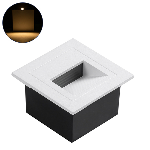 GLOBOSTAR® STEP-MINA 90626 Χωνευτό Αρχιτεκτονικό Φωτιστικό Διαδρόμου/Σκαλοπατιού LED 3W 330lm 30° DC 24V Αδιάβροχο IP65 Θερμό Λευκό 2700K Dimmable - Μαύρο & Λευκό - Μ8.3 x Π8.3 x Υ5cm / Μ6.6 x Π6.6cm - 3 Χρόνια Εγγύηση